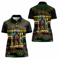 Jamaica Reggae Legend Tosh Women Polo Shirt Cannabis Pattern - Wonder Print Shop