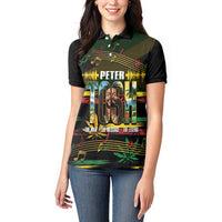 Jamaica Reggae Legend Tosh Women Polo Shirt Cannabis Pattern - Wonder Print Shop