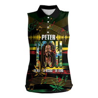 Jamaica Reggae Legend Tosh Women Sleeveless Polo Shirt Cannabis Pattern - Wonder Print Shop