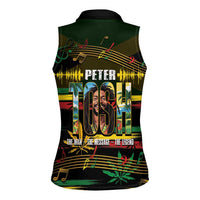 Jamaica Reggae Legend Tosh Women Sleeveless Polo Shirt Cannabis Pattern - Wonder Print Shop