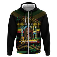 Jamaica Reggae Legend Tosh Zip Hoodie Cannabis Pattern - Wonder Print Shop