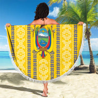 Custom Ecuador Football Beach Blanket 2025 Come On La Tricolor - Wonder Print Shop