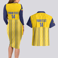 Custom Ecuador Football Couples Matching Long Sleeve Bodycon Dress and Hawaiian Shirt 2025 Come On La Tricolor - Wonder Print Shop