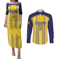 Custom Ecuador Football Couples Matching Puletasi and Long Sleeve Button Shirt 2025 Come On La Tricolor - Wonder Print Shop