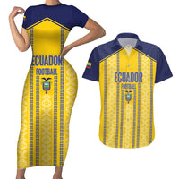Custom Ecuador Football Couples Matching Short Sleeve Bodycon Dress and Hawaiian Shirt 2025 Come On La Tricolor - Wonder Print Shop