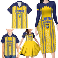 Custom Ecuador Football Family Matching Long Sleeve Bodycon Dress and Hawaiian Shirt 2025 Come On La Tricolor - Wonder Print Shop