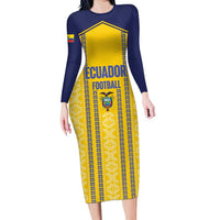 Custom Ecuador Football Family Matching Long Sleeve Bodycon Dress and Hawaiian Shirt 2025 Come On La Tricolor - Wonder Print Shop