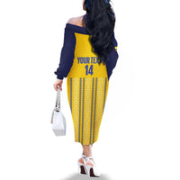 Custom Ecuador Football Family Matching Off The Shoulder Long Sleeve Dress and Hawaiian Shirt 2025 Come On La Tricolor - Wonder Print Shop