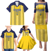 Custom Ecuador Football Family Matching Puletasi and Hawaiian Shirt 2025 Come On La Tricolor - Wonder Print Shop