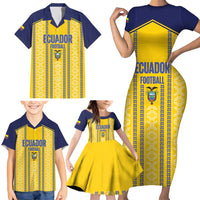 Custom Ecuador Football Family Matching Short Sleeve Bodycon Dress and Hawaiian Shirt 2025 Come On La Tricolor - Wonder Print Shop