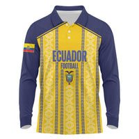 Custom Ecuador Football Long Sleeve Polo Shirt 2025 Come On La Tricolor - Wonder Print Shop