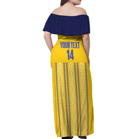 Custom Ecuador Football Off Shoulder Maxi Dress 2025 Come On La Tricolor - Wonder Print Shop