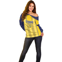 Custom Ecuador Football Off Shoulder Sweater 2025 Come On La Tricolor - Wonder Print Shop