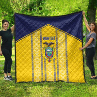 Custom Ecuador Football Quilt 2025 Come On La Tricolor - Wonder Print Shop