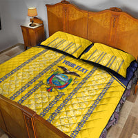 Custom Ecuador Football Quilt Bed Set 2025 Come On La Tricolor - Wonder Print Shop