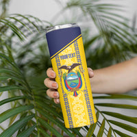 Custom Ecuador Football Skinny Tumbler 2025 Come On La Tricolor - Wonder Print Shop