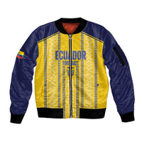 Custom Ecuador Football Sleeve Zip Bomber Jacket 2025 Come On La Tricolor - Wonder Print Shop