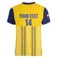 Custom Ecuador Football Women V-Neck T-Shirt 2025 Come On La Tricolor - Wonder Print Shop