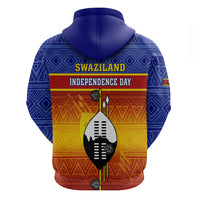 Eswatini Independence Day Hoodie Swaziland Nguni Shield Gradient African Pattern - Wonder Print Shop