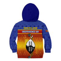 Eswatini Independence Day Kid Hoodie Swaziland Nguni Shield Gradient African Pattern - Wonder Print Shop