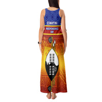 Eswatini Independence Day Tank Maxi Dress Swaziland Nguni Shield Gradient African Pattern - Wonder Print Shop