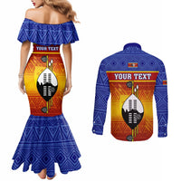 personalised-eswatini-independence-day-couples-matching-mermaid-dress-and-long-sleeve-button-shirts-swaziland-nguni-shield-gradient-african-pattern