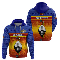 Personalised Eswatini Independence Day Hoodie Swaziland Nguni Shield Gradient African Pattern - Wonder Print Shop