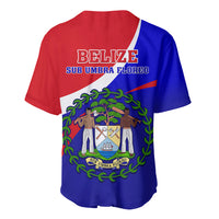 Belize Independence Day Baseball Jersey Coat Of Arms Curve Style - Wonder Print Shop