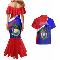 Belize Independence Day Couples Matching Mermaid Dress and Hawaiian Shirt Coat Of Arms Curve Style - Wonder Print Shop