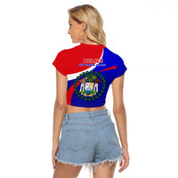 Belize Independence Day Raglan Cropped T Shirt Coat Of Arms Curve Style - Wonder Print Shop