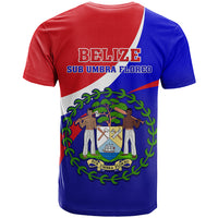 Belize Independence Day T Shirt Coat Of Arms Curve Style - Wonder Print Shop