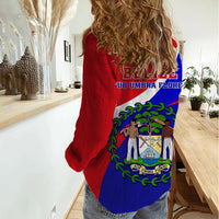 Belize Independence Day Women Casual Shirt Coat Of Arms Curve Style - Wonder Print Shop