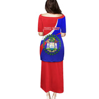 Personalised Belize Independence Day Puletasi Coat Of Arms Curve Style - Wonder Print Shop