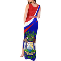 Personalised Belize Independence Day Tank Maxi Dress Coat Of Arms Curve Style - Wonder Print Shop