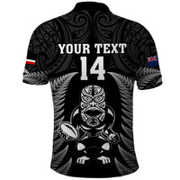Custom New Zealand Aotearoa Rugby Polo Shirt NZ Tiki With Maori Fern World Cup Black Version - Wonder Print Shop