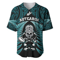 New Zealand Aotearoa Rugby Baseball Jersey NZ Tiki With Maori Fern World Cup Turquoise Version - Wonder Print Shop