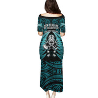 New Zealand Aotearoa Rugby Puletasi NZ Tiki With Maori Fern World Cup Turquoise Version - Wonder Print Shop