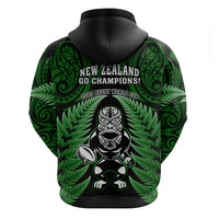 New Zealand Aotearoa Rugby Hoodie NZ Tiki With Maori Fern World Cup Green Version - Wonder Print Shop
