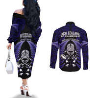 new-zealand-aotearoa-rugby-couples-matching-off-the-shoulder-long-sleeve-dress-and-long-sleeve-button-shirts-nz-tiki-with-maori-fern-world-cup-blue-version