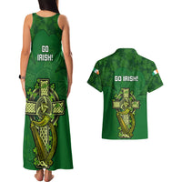 Ireland Rugby Couples Matching Tank Maxi Dress and Hawaiian Shirt 2023 Word Cup Celtic Cross Go Champions Irish - Wonder Print Shop