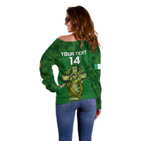 Custom Ireland Rugby Off Shoulder Sweater 2023 Word Cup Celtic Cross Go Champions Irish - Wonder Print Shop