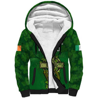 Custom Ireland Rugby Sherpa Hoodie 2023 Word Cup Celtic Cross Go Champions Irish - Wonder Print Shop