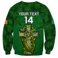 Custom Ireland Rugby Sweatshirt 2023 Word Cup Celtic Cross Go Champions Irish - Wonder Print Shop