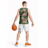 Pineapple Skull Aloha Hawaii Basketball Jersey Summer Vibes Tropical Seamless Pattern - Wonder Print Shop