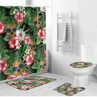 Pineapple Skull Aloha Hawaii Bathroom Set Summer Vibes Tropical Seamless Pattern - Wonder Print Shop