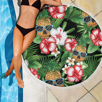 Pineapple Skull Aloha Hawaii Beach Blanket Summer Vibes Tropical Seamless Pattern - Wonder Print Shop