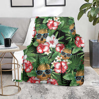 Pineapple Skull Aloha Hawaii Blanket Summer Vibes Tropical Seamless Pattern - Wonder Print Shop
