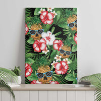 Pineapple Skull Aloha Hawaii Canvas Wall Art Summer Vibes Tropical Seamless Pattern - Wonder Print Shop