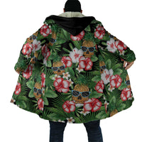 Pineapple Skull Aloha Hawaii Cloak Summer Vibes Tropical Seamless Pattern - Wonder Print Shop