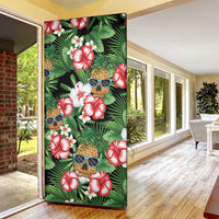 Pineapple Skull Aloha Hawaii Door Cover Summer Vibes Tropical Seamless Pattern - Wonder Print Shop